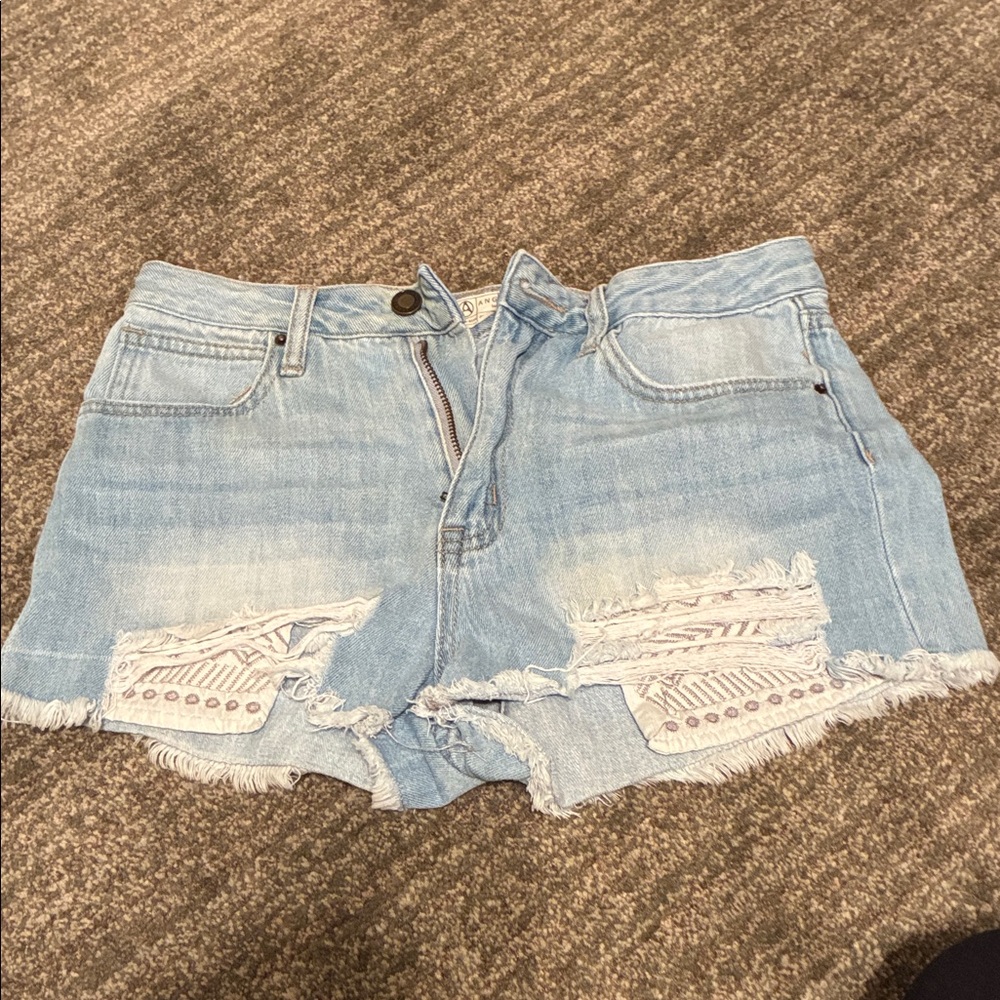Angel Kiss Light Blue Ripped Jean Shorts
